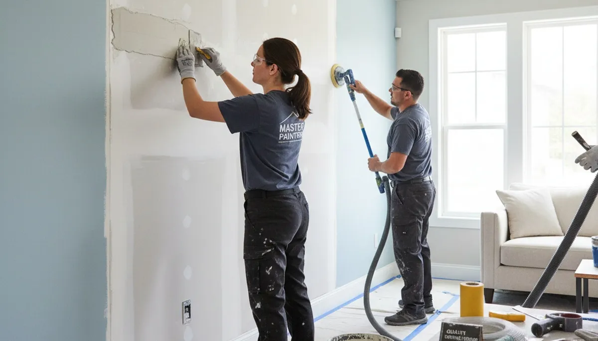 Drywall repair and wall restoration by professional house painters in Concord, MA