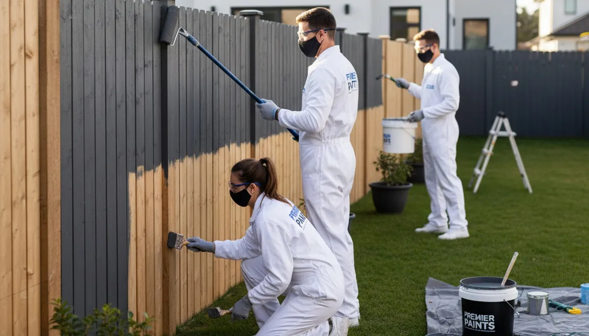 Professional fence painting service in Concord, MA enhancing curb appeal and wood protection