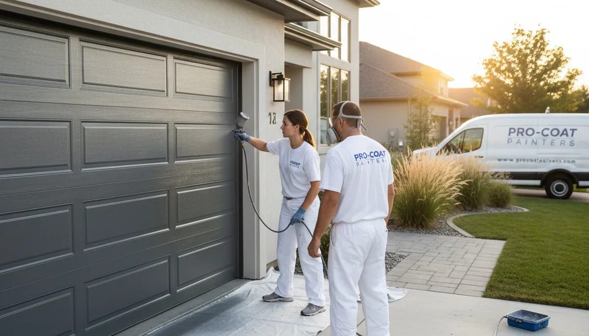 Professional garage door painting by expert house painters in Concord, MA for lasting curb appeal