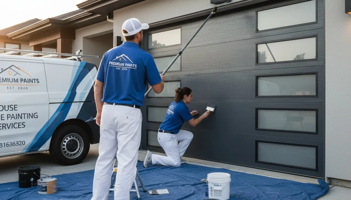 Professional garage door painting by expert house painters in Concord, MA for lasting curb appeal