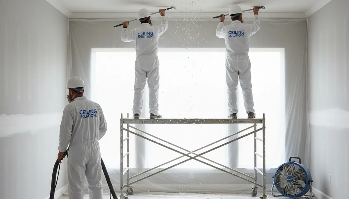 Professional popcorn ceiling removal and repainting in Concord, MA home interior