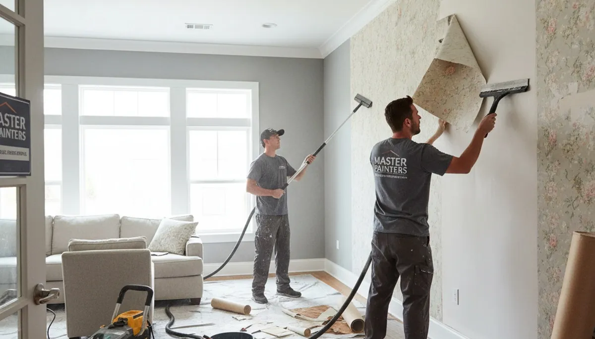 Professional wallpaper removal and wall prep by expert painters in Concord, MA homes